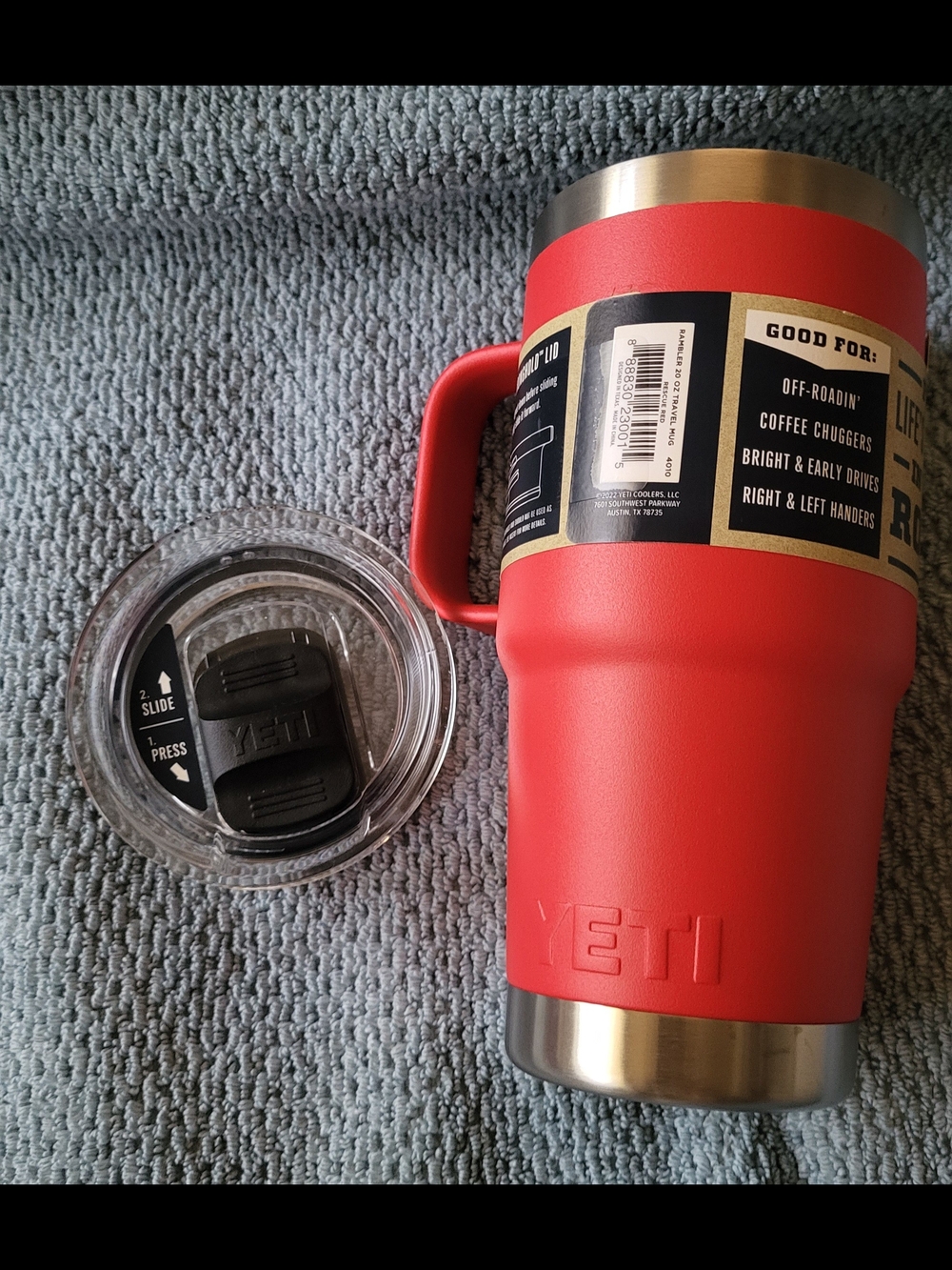 YETI-Rambler 20oz Tumbler with Handle in Red
